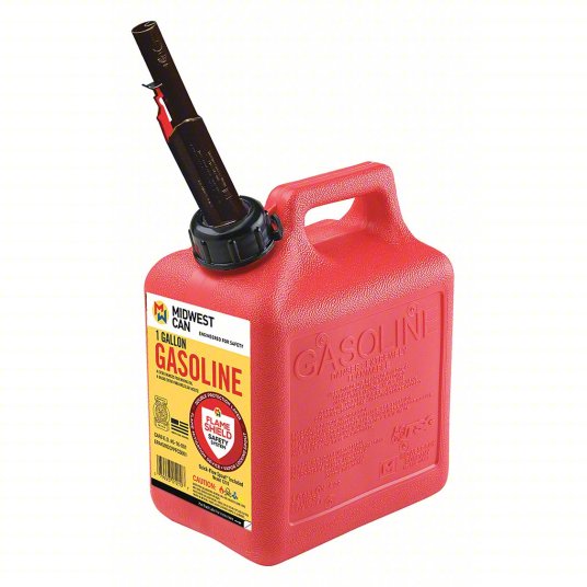 Gas Can: 1 Gal Capacity, Self, Red Gas Can: 1 Gal Capacity, Self, Red
